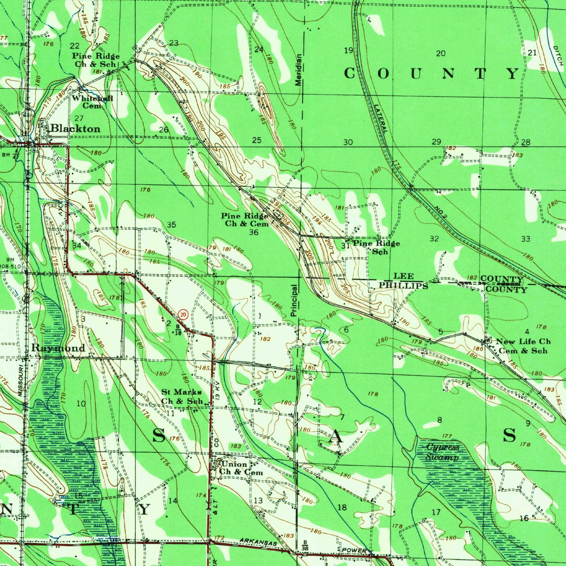 USGS 1:62500-scale Quadrangle for Holly Grove, AR 1940 (crop around site)