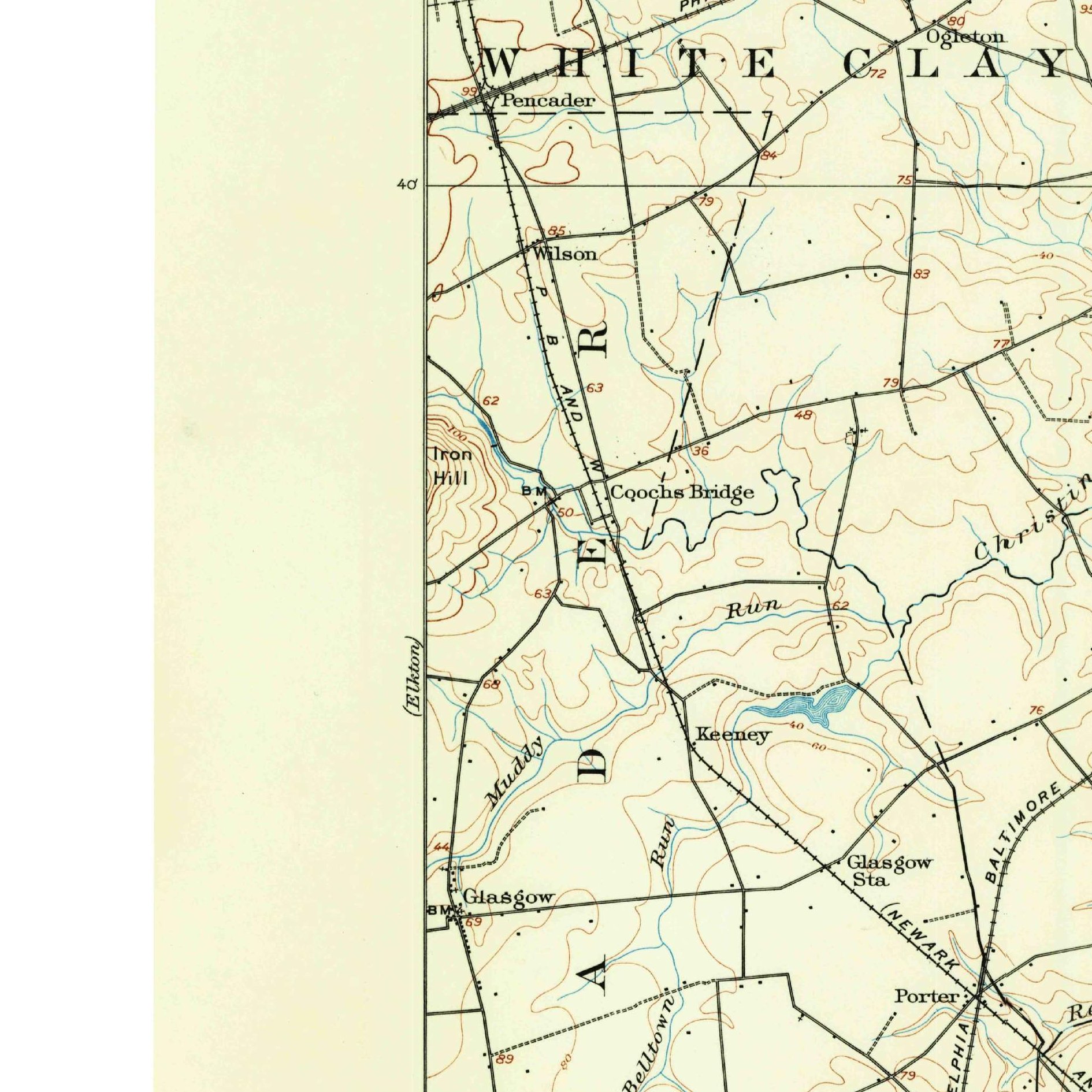 USGS 1:62500-scale Quadrangle for Wilmington, DE 1904 (crop around site)