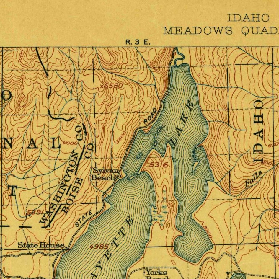 USGS 1:125000-scale Quadrangle for Meadows, ID 1911 (crop around site)