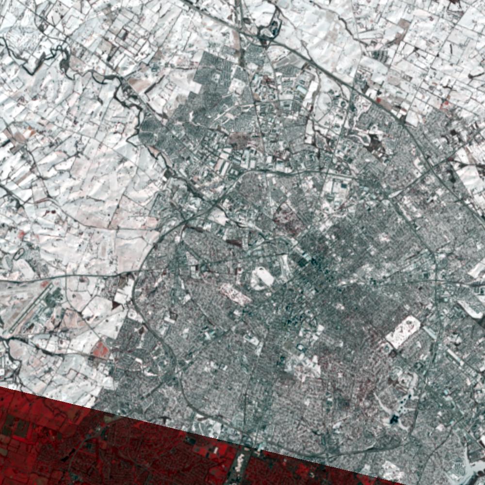Landsat color-infrared false color (recent)