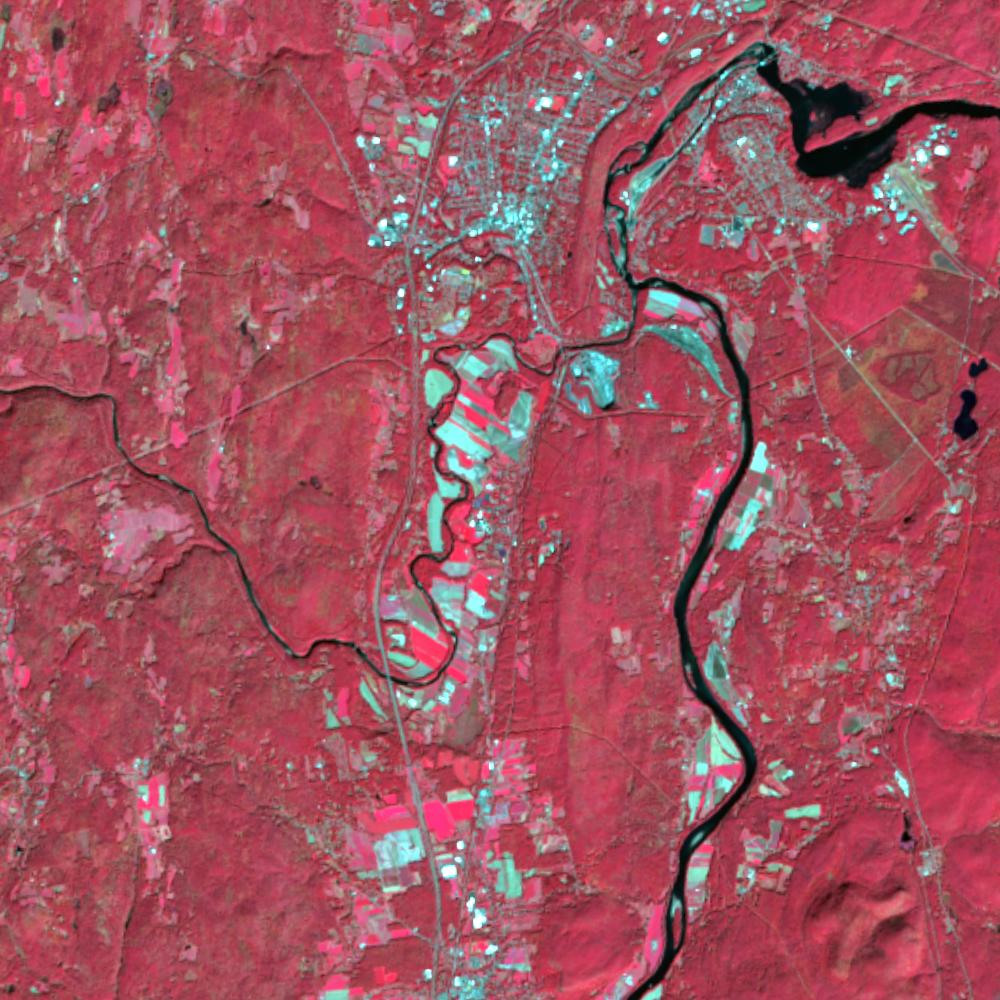 Landsat color-infrared false color (recent)