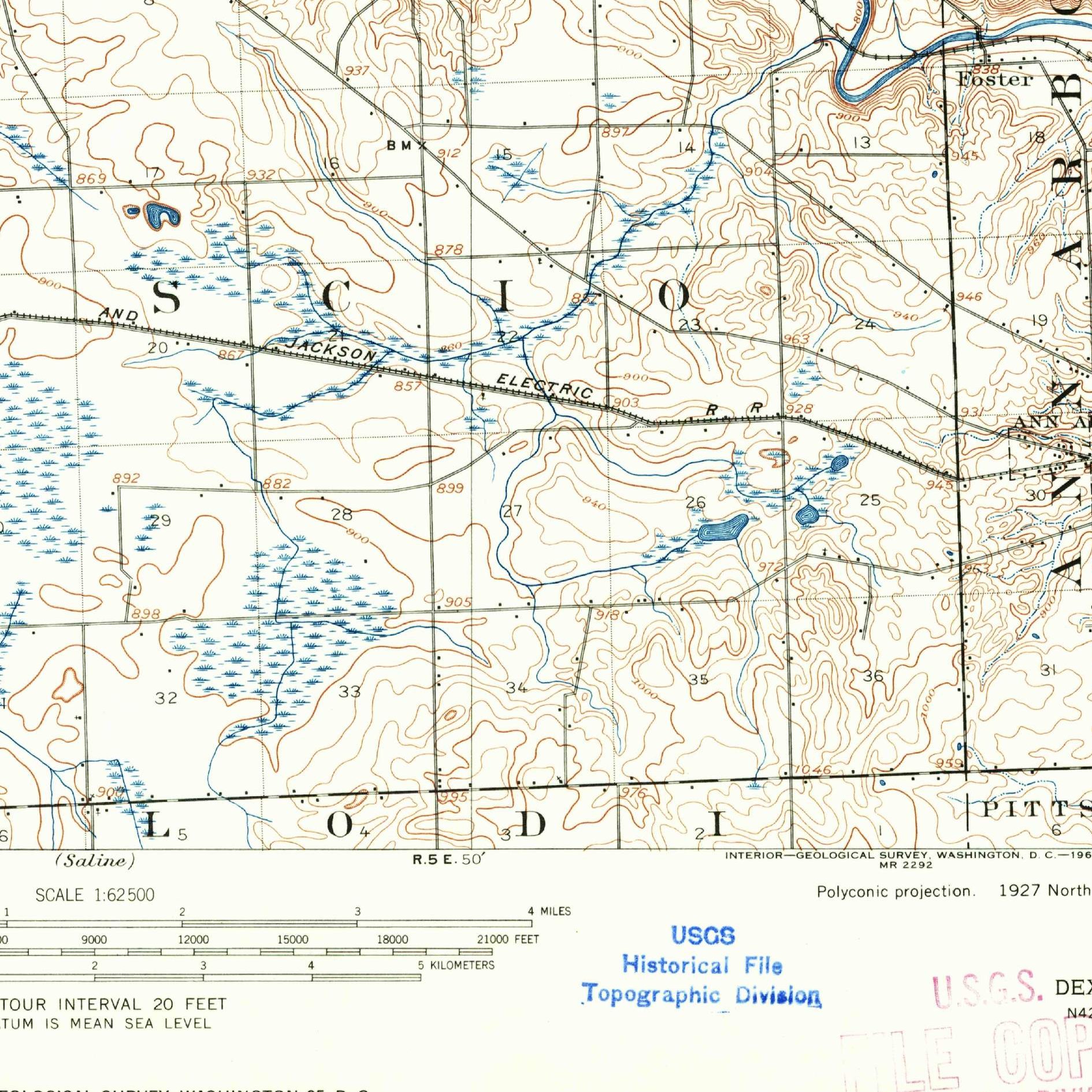 USGS 1:62500-scale Quadrangle for Dexter, MI 1902 (crop around site)