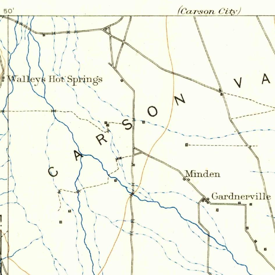 USGS 1:125000-scale Quadrangle for Markleeville, CA 1889 (crop around site)