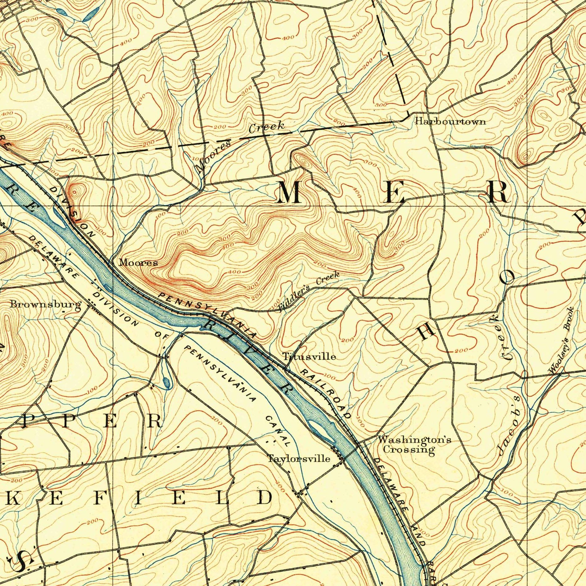 USGS 1:62500-scale Quadrangle for Lambertville, NJ 1890 (crop around site)