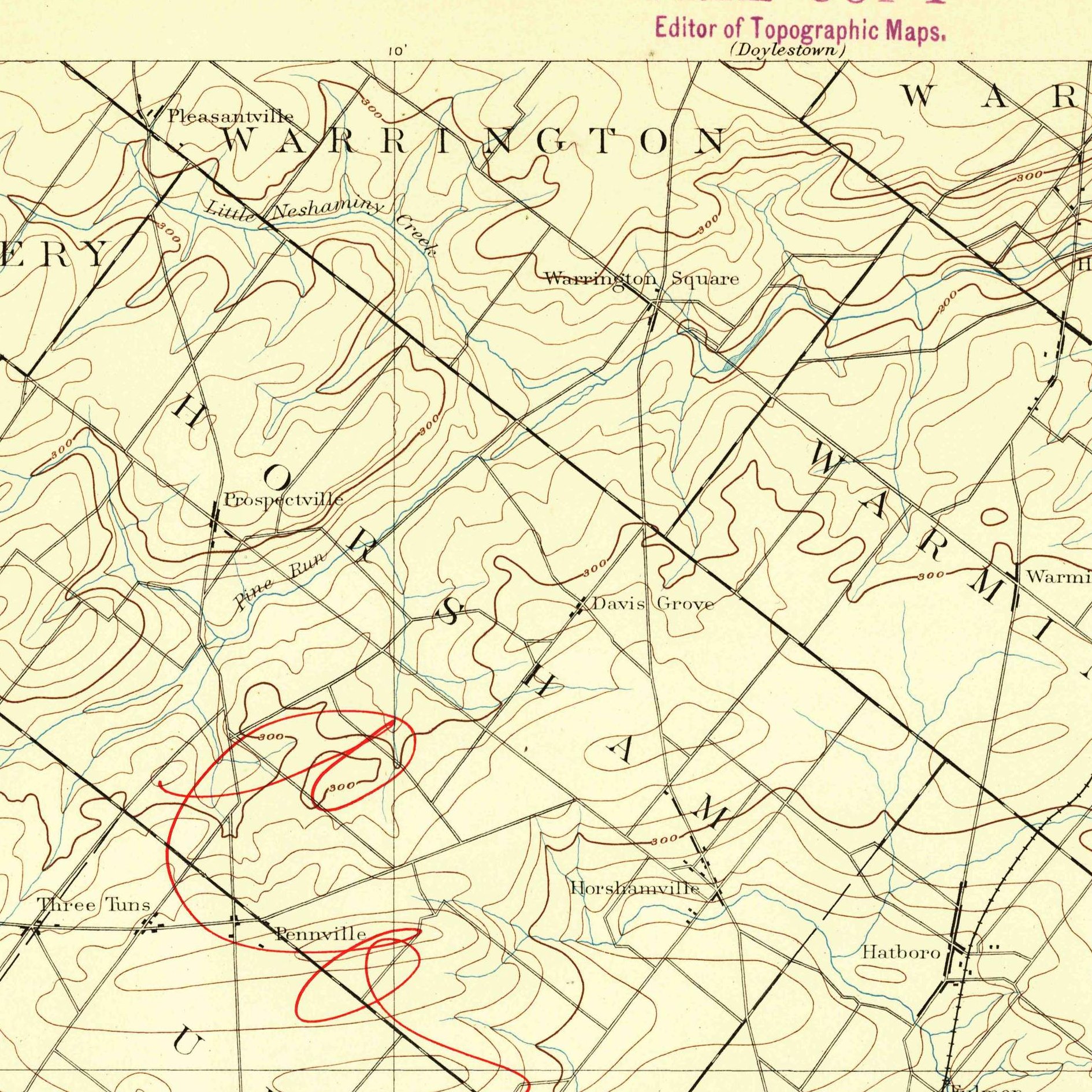 USGS 1:62500-scale Quadrangle for Germantown, PA 1893 (crop around site)