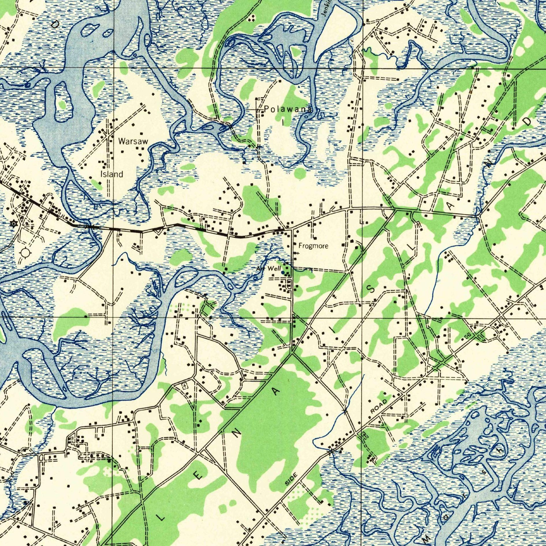 USGS 1:62500-scale Quadrangle for Fort Fremont, SC 1944 (crop around site)