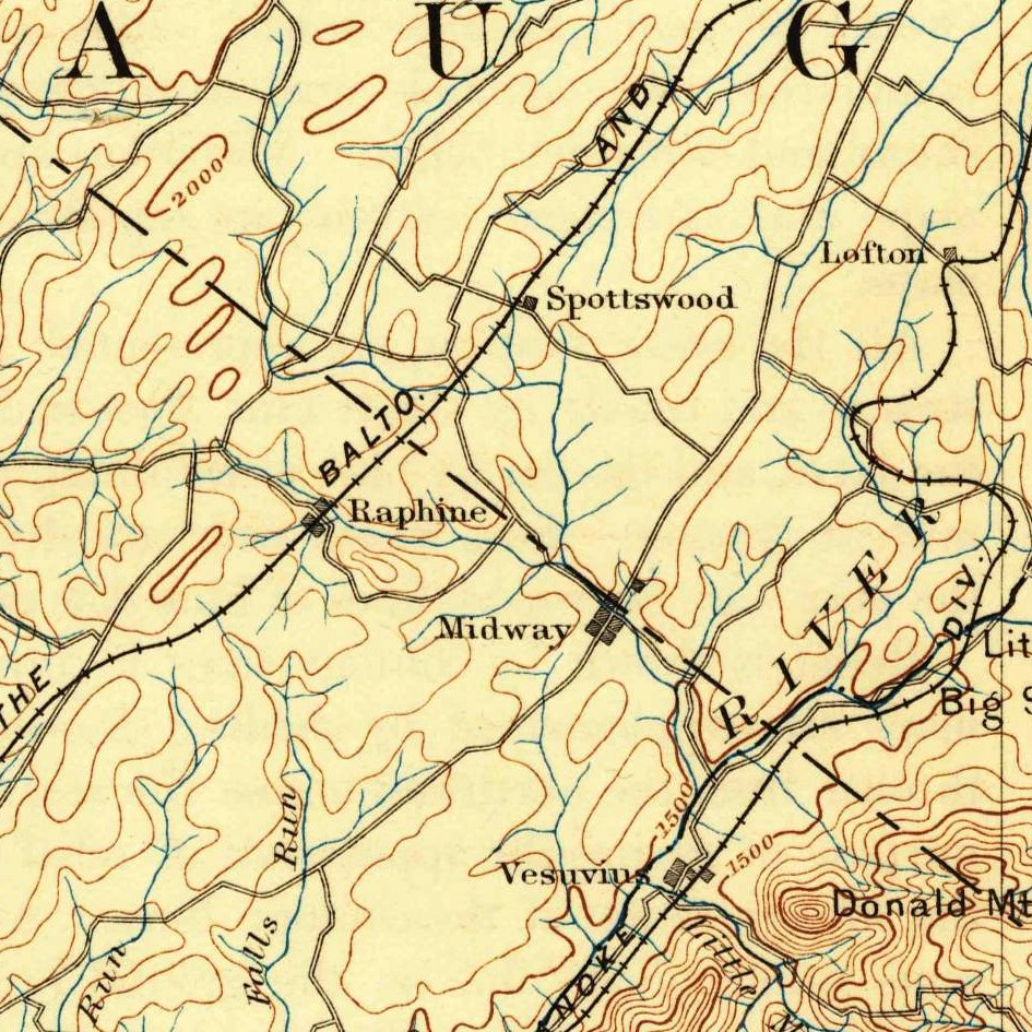 USGS 1:125000-scale Quadrangle for Buena Vista, VA 1894 (crop around site)